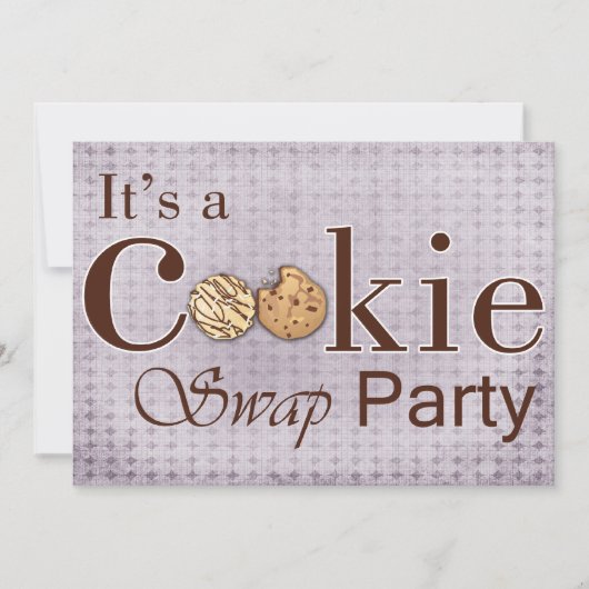 ラスティックパープルホリデークッキースワップパーティの招待状 招待状 (正面)