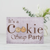 ラスティックパープルホリデークッキースワップパーティの招待状 招待状 (スタンド正面)