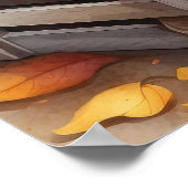 ラスティックヒマワリの木箱 オータムウォールポスター ポスター (角)