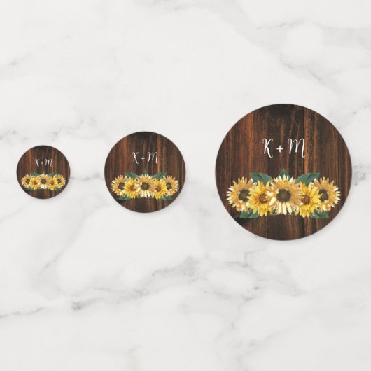 ラスティックヒマワリモノグラムウェディングコンフェッティ コンフェッティ (正面)