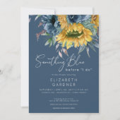 ラスティックヒマワリ サムシングブルー ブライダルシャワー 招待状 (正面)