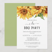 ラスティックヒマワリ "I Do BBQ" 婚約パーティー 招待状 (正面/裏面)