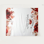 ラスティックビューティーフラワーのウェディングフォトブースの背景 タペストリー (正面(横))