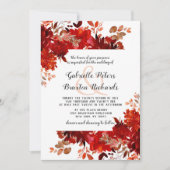 ラスティックビューティーフローラルスクエアフレームのウェディング 招待状 (正面)