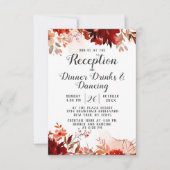 ラスティックビューティーフローラルボーダー秋のウェディングレセプション 招待状 (正面)