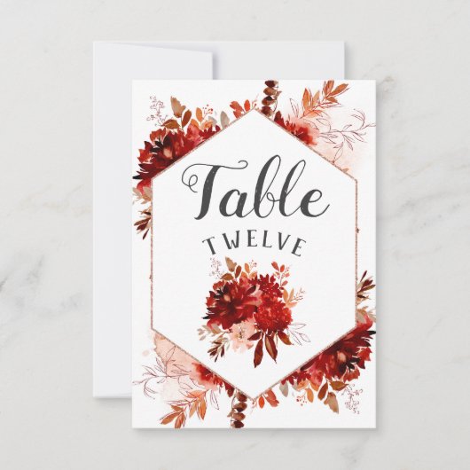 ラスティックビューティー フラワーフレーム テーブルナンバー シーティング (正面)