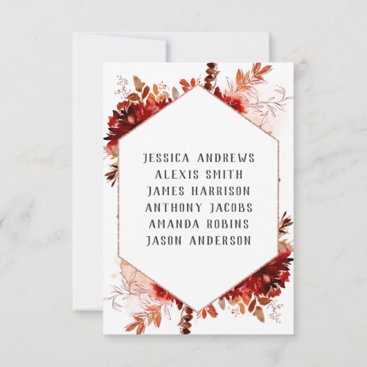 ラスティックビューティー フラワーフレーム テーブルナンバー シーティング (裏面)