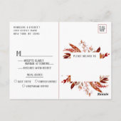 ラスティックビューティー フラワール ウェディング食事選択 返信 ポストカード (裏面)