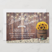 ラスティックビーチスターフィッシュ＆ひまわり ブライダルシャワー 招待状 (正面)