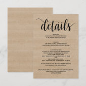 ラスティックファームウェディング詳細案内カード エンクロージャーカード (正面/裏面)