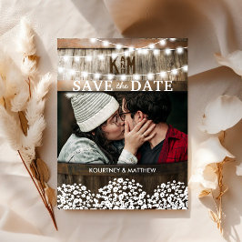 ラスティックフォト Save the Date | ギプソフィラ ウェディング 案内ポストカード