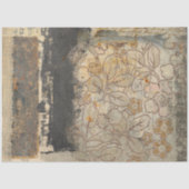 ラスティックブラウンの花柄ディストレスドデクパージュ家具 薄葉紙 (正面)