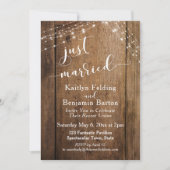 ラスティックブラウンウッド & ライツ 挙式しました 招待状 (正面)