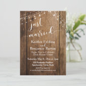 ラスティックブラウンウッド & ライツ 挙式しました 招待状 (スタンド正面)