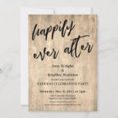 ラスティックブラウンウッド 挙式後 レセプション 招待状 (正面)