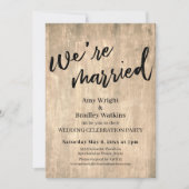 ラスティックブラウンウッド 結婚式の披露宴 招待状 (正面)