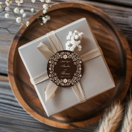 ラスティックブラウンタラベラ 結婚式のお礼 ラウンドシール