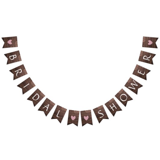 ラスティックブラウンベニヤ ブライダルシャワーデコレーション バナー (全)