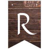 ラスティックブラウンベニヤ ブライダルシャワーデコレーション バナー (第3の旗)