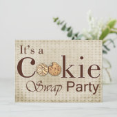 ラスティックブラウンホリデークッキースワップパーティの招待状 招待状 (スタンド正面)