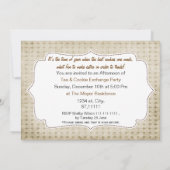 ラスティックブラウンホリデークッキースワップパーティの招待状 招待状 (裏面)