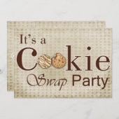 ラスティックブラウンホリデークッキースワップパーティの招待状 招待状 (正面/裏面)