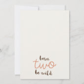 ラスティックブラウン ウッドランド 誕生2歳 ワイルドに生きよう お誕生日 招待状 (裏面)