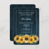 ラスティックブルーひまわり ブライダルシャワー 招待状 (正面/裏面)
