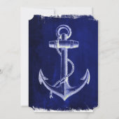 ラスティックブルーアンカー海事ウェディング招待状 招待状 (裏面)