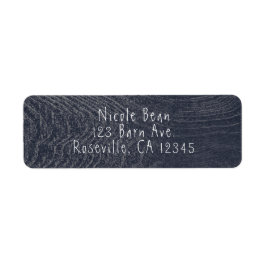 ラスティックブルーウッドグレインミニマルモダンバーンワエディング ラベル