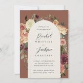 ラスティックブルーム水彩花アーチウェディング 招待状 (正面)