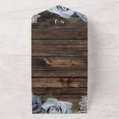 ラスティックブルー ダスティーローズ ヴィンテージラウェディング オールインワン招待状 (外側)