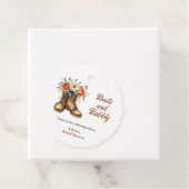 ラスティックブーツとバブルリーウェスタン ブライダルシャワー フェイバータグ (インサイチュ)