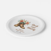 ラスティックブーツとバブルリーウェスタン ブライダルシャワー ペーパープレート (アングル)