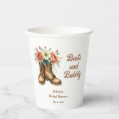 ラスティックブーツとバブルリーウェスタン ブライダルシャワー 紙コップ (正面)