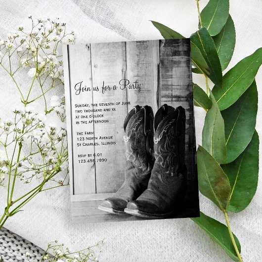 ラスティックブーツ カントリー＆ウェスタン パーティー 招待状