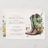 ラスティックブーツ バブリー ブライズメイドパーティー 招待状 (正面/裏面)