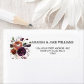 ラスティックプラム | 花と羽根のフローラルウェディング ラベル (インサイチュ)