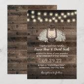 ラスティックベイビーズブレス フローラルランタン バーンウェディング 招待状 (正面/裏面)