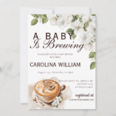『ラスティックベイビー』はコーヒーベイビーをシャワーリング 招待状 (正面)
