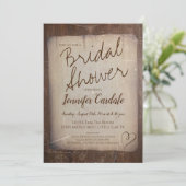 ラスティックペーパー ヴィンテージカントリー ハート ブライダルシャワー 招待状 (スタンド正面)