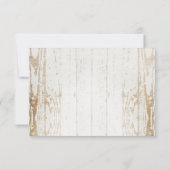 ラスティックホワイトウッドひまわりフラワーの結婚式出欠確認 招待状 (裏面)