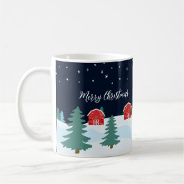 ラスティックホワイトクリスマスパーソナライズド コーヒーマグカップ