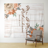 ラスティックホワイトバーンベッドオレンジ フラワーウェディング タペストリー (インサイチュ(横))