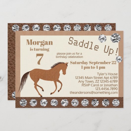 ラスティックホース 偽革 子ども誕生日パーティー (正面/裏面)