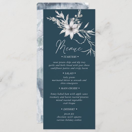 ラスティックボタニカル ウェディングディナーメニュー招待状 招待状 (正面/裏面)