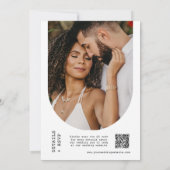 ラスティックボヘミアンウェディング パンパスグラス アーチ フォト QRコード 招待状 (裏面)