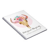 ラスティックボヘミアンコウテイの水彩フラワー・ソフトなバラ色 ノートブック (右側)