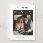 ラスティックボヘミアンスタイルの「イエスと言った」予算に優しい結婚式の写真 案内状 (正面)