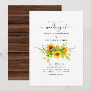 ラスティックボヘミアンスターフラワーのウェディング 招待状